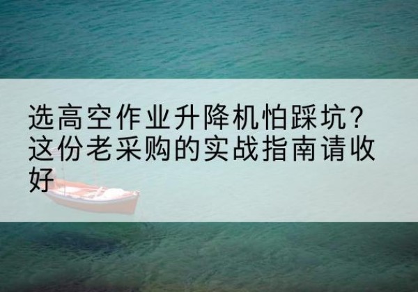 高港高空作业升降机厂家推荐-选高空作业升降机怕踩坑？这份老采购的实战指南请收好